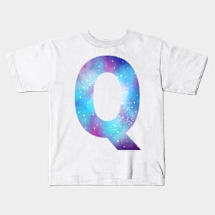 Letter Q galaxy Kids T-Shirt